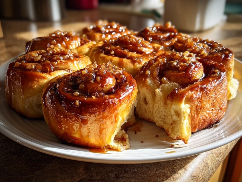 Brioches roulées à la cannelle et beurre noisette maison