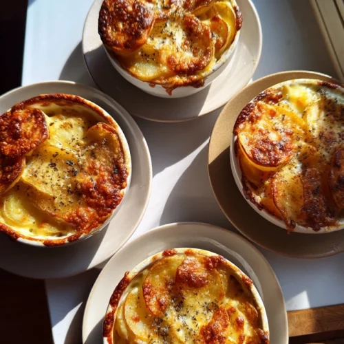 Mini Gratins Aux Œufs, Pommes De Terre Et Fromage d