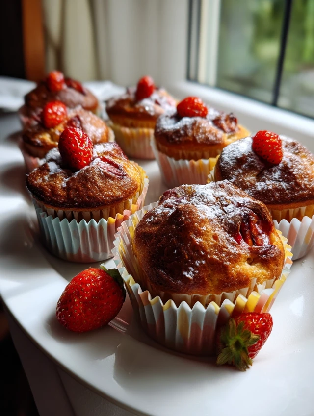 Petits Gâteaux À La Banane Et Aux Fraises