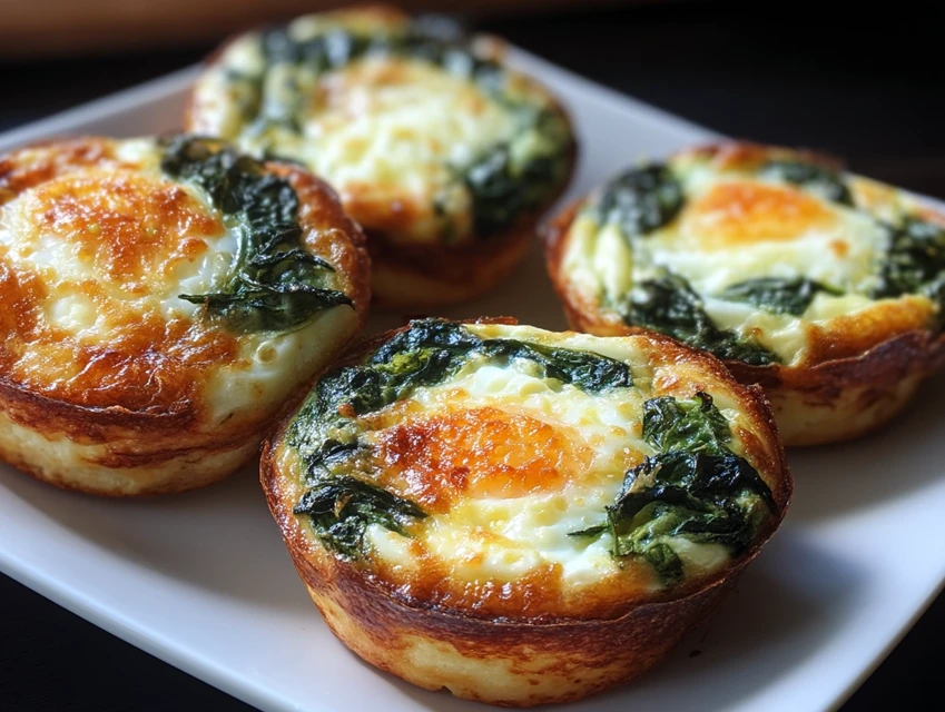 Petits Gâteaux Aux Œufs Et Épinards