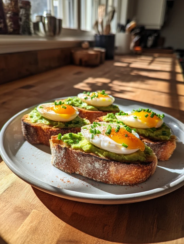 Tartines À L’Œuf Coulant Et À L’Avocat