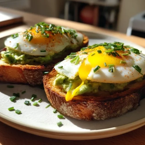 Tartines à l'œuf coulant et à l'avocat sur pain croustillant