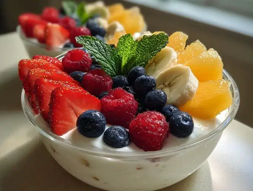 Bol de yaourt grec aux fruits frais