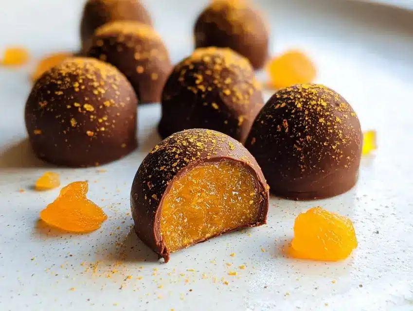 Truffes chocolat noir et abricot, un plaisir maison raffiné