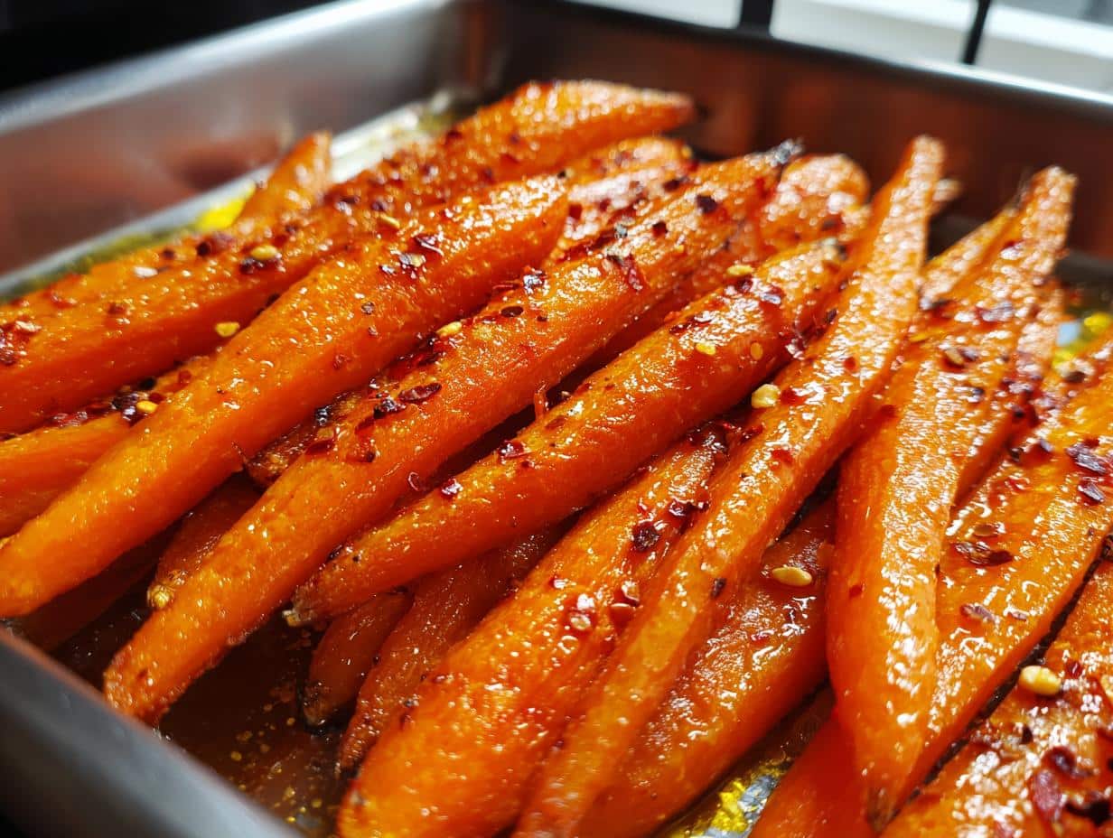 Carottes rôties au miel piquant