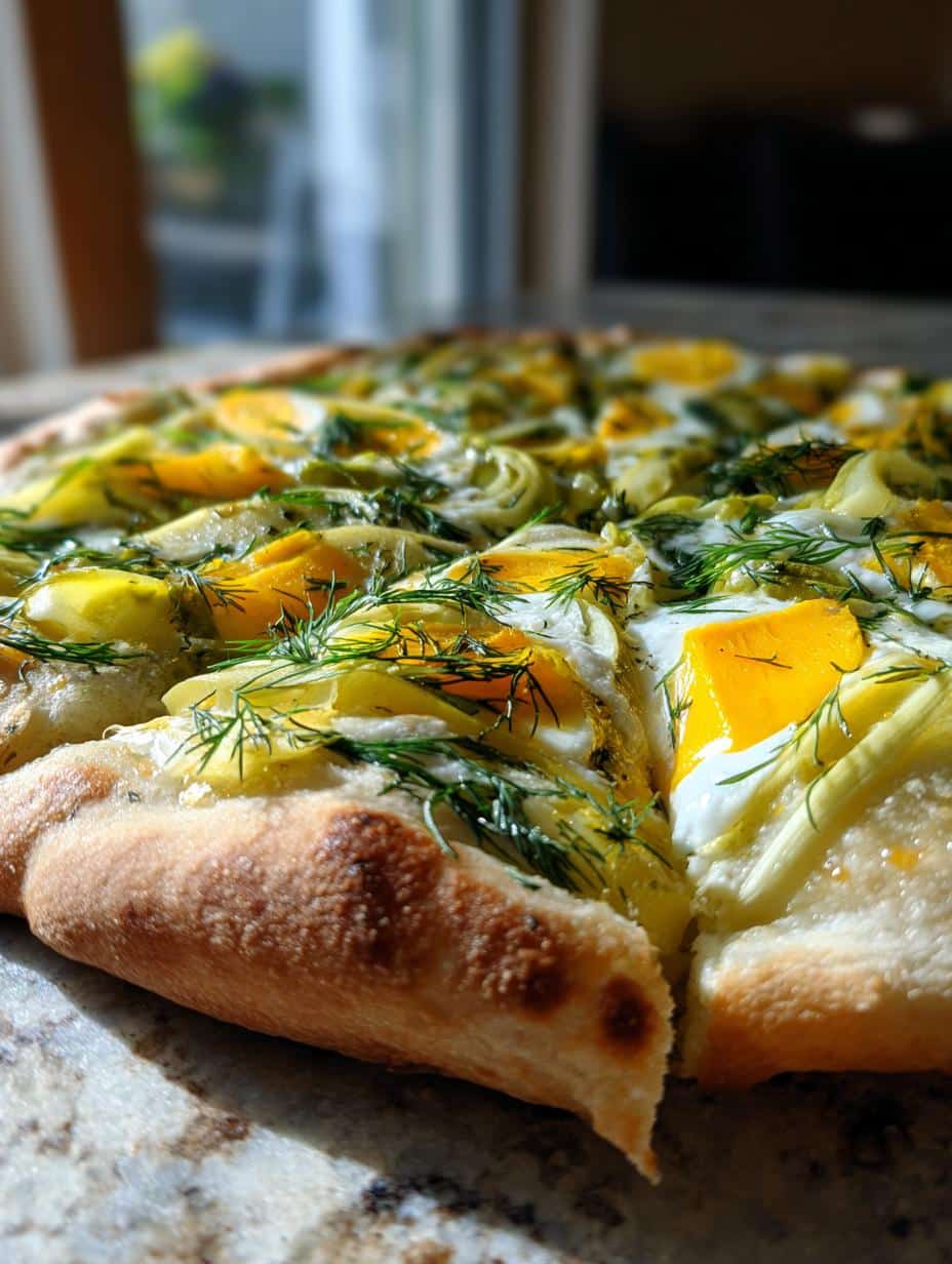 Pizza aux cornichons et aneth - detail 2