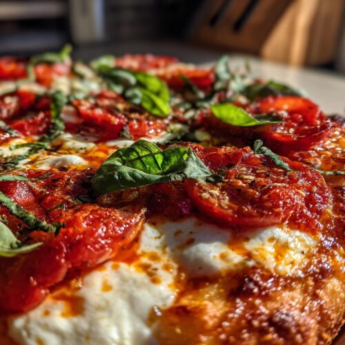 Pizza margherita au miel piquant