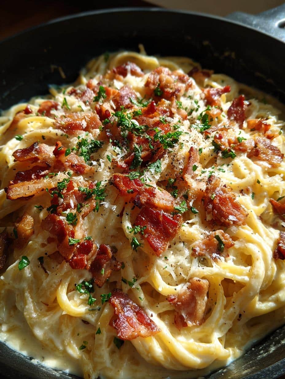 Pâtes carbonara crémeuse - detail 1