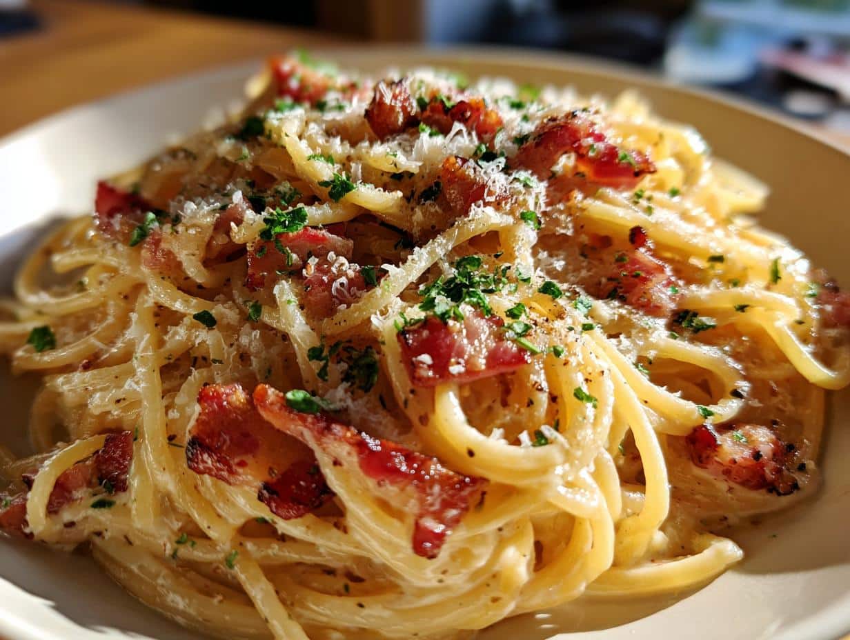 Pâtes carbonara crémeuse