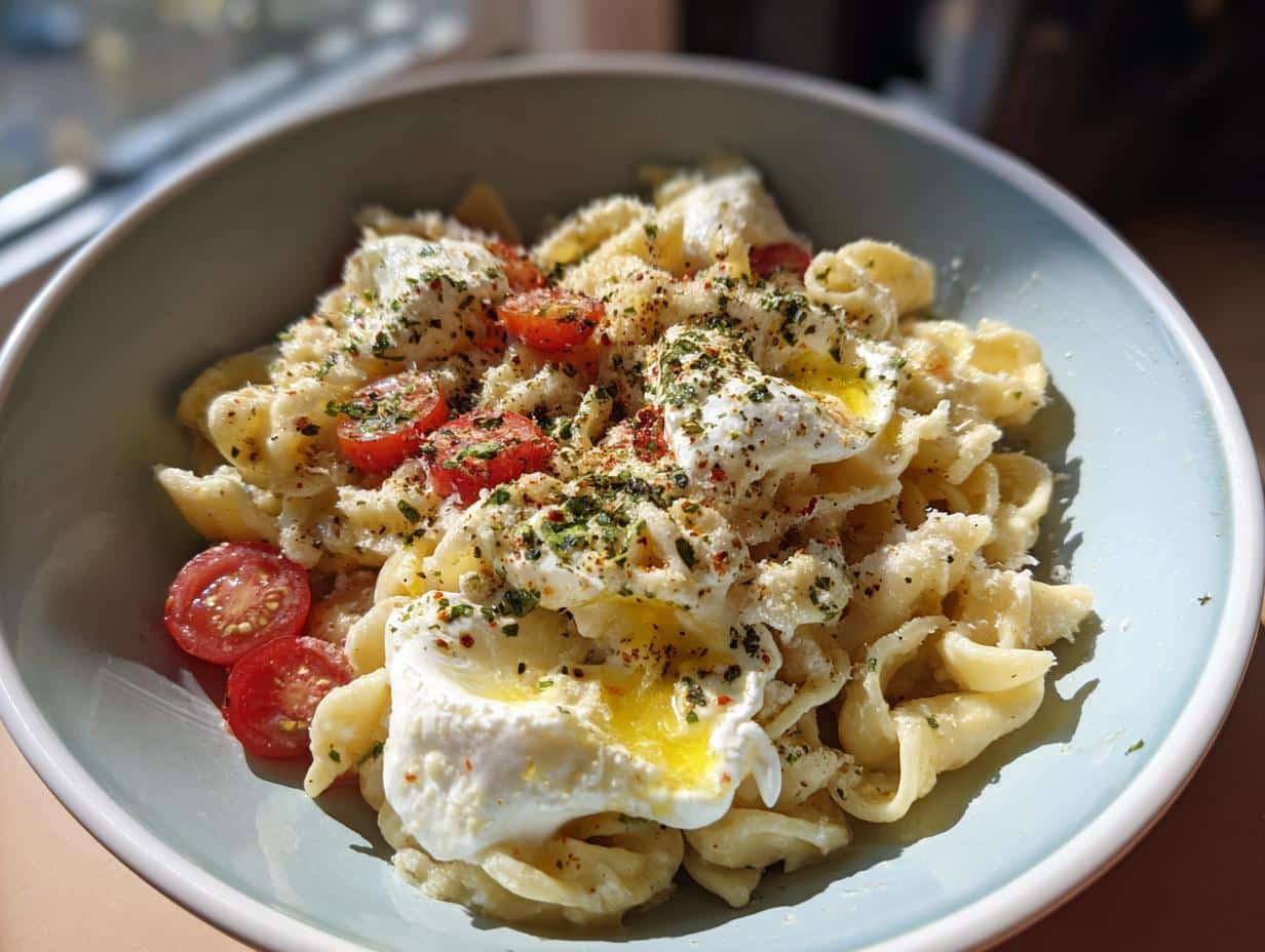 Pâtes à la burrata fondante