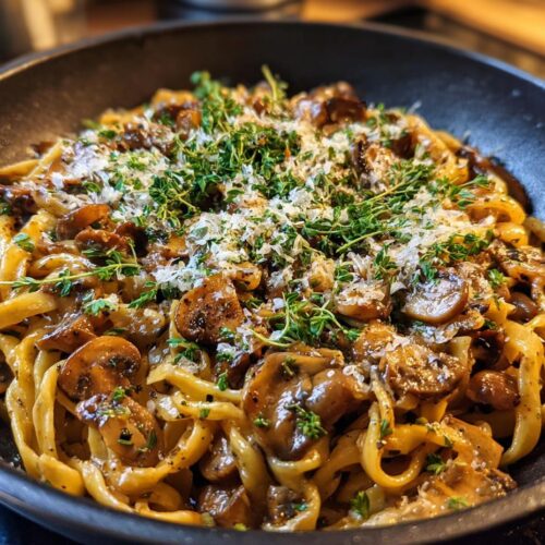 Pâtes one-pot champignons