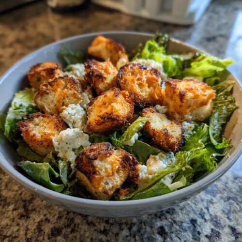 Salade chèvre chaud croûtons