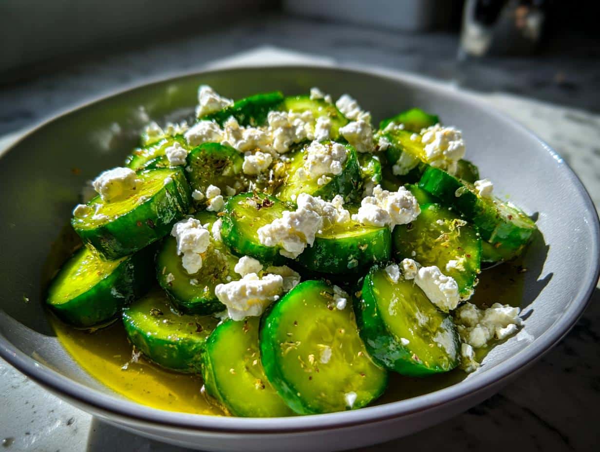 Salade de cornichons au fromage feta