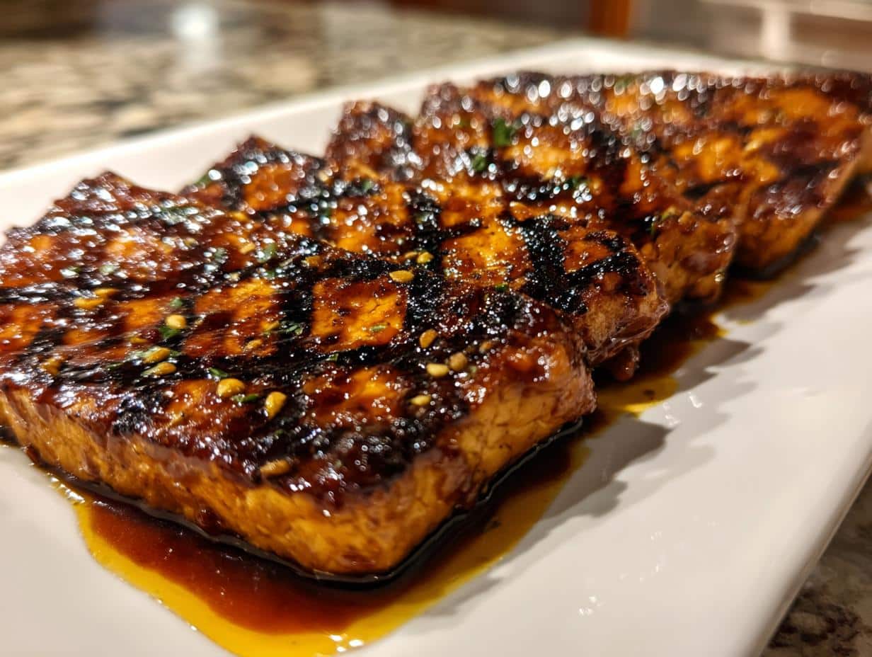 Tempeh mariné grillé