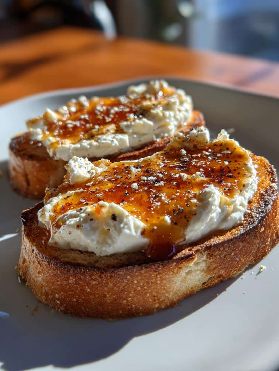 Toast ricotta et miel piquant - detail 1