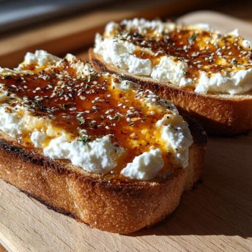 Toast ricotta et miel piquant