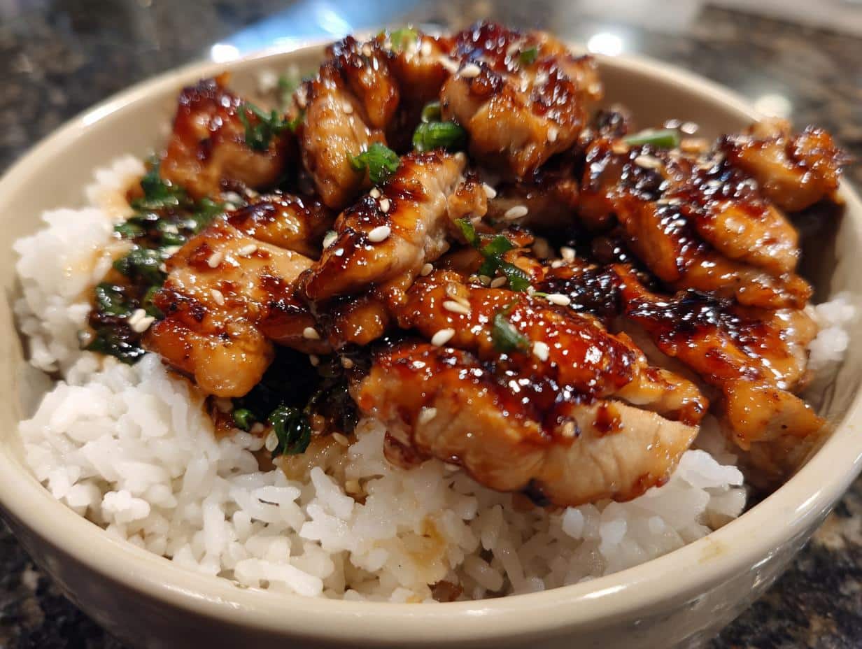 Bol de riz poulet teriyaki