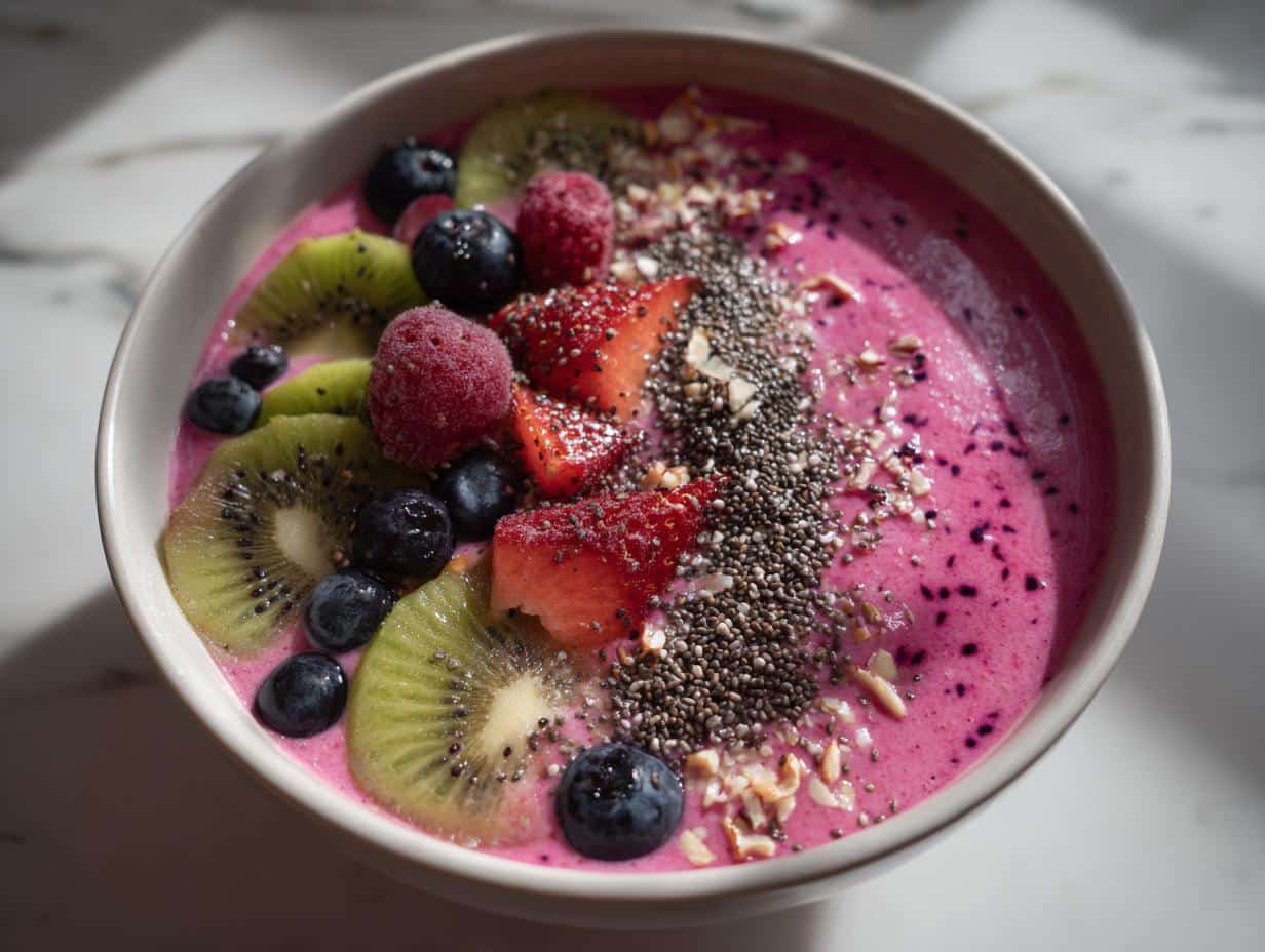 Bol de smoothie au fruit du dragon