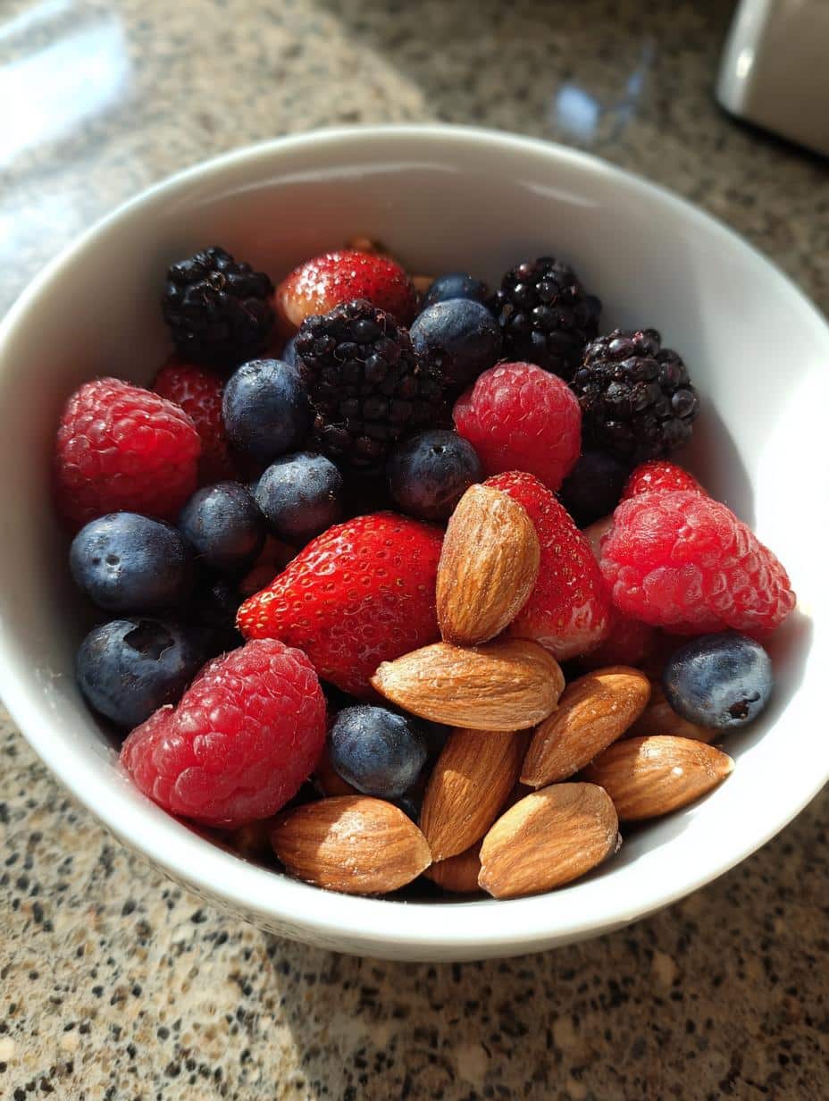 Bol super-aliments baies-amandes