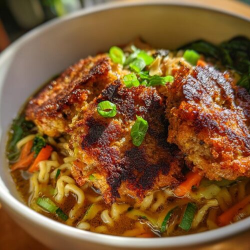 Burger ramen végétarien