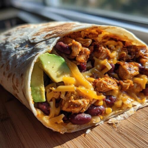 Burritos poulet-haricots rouges