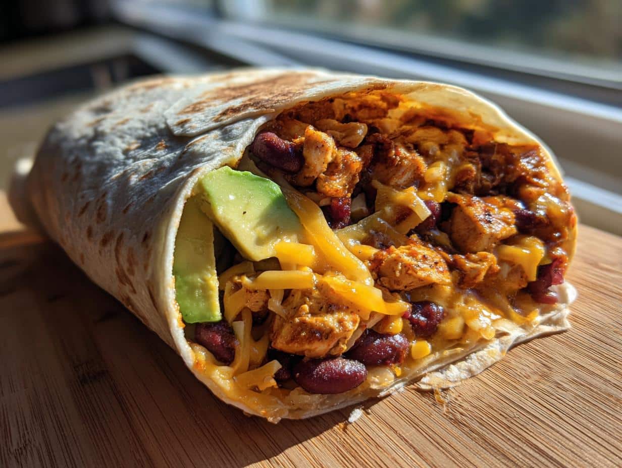 Burritos poulet-haricots rouges