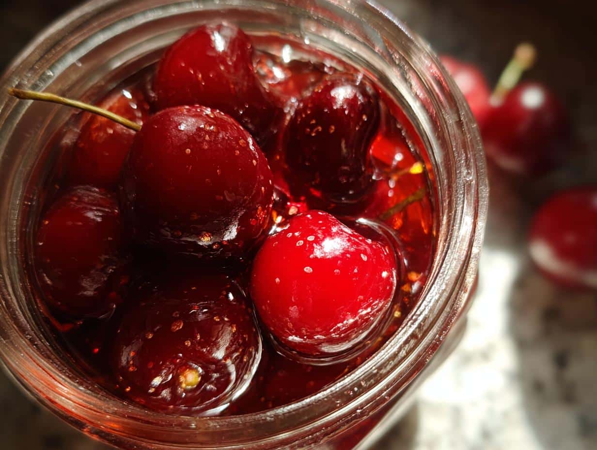 Cerises au sirop épicé