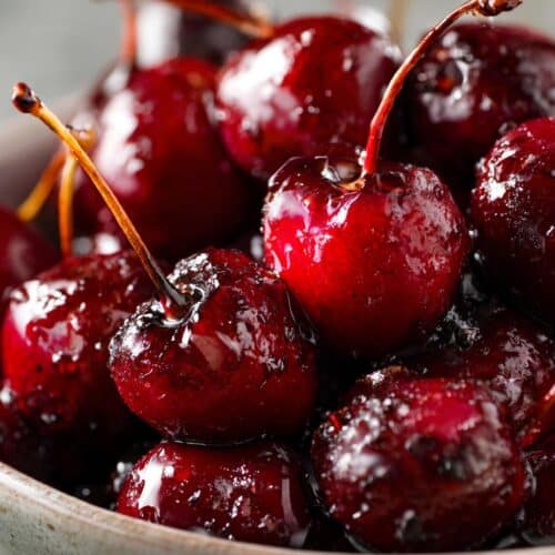 Cerises grillées au vinaigre balsamique