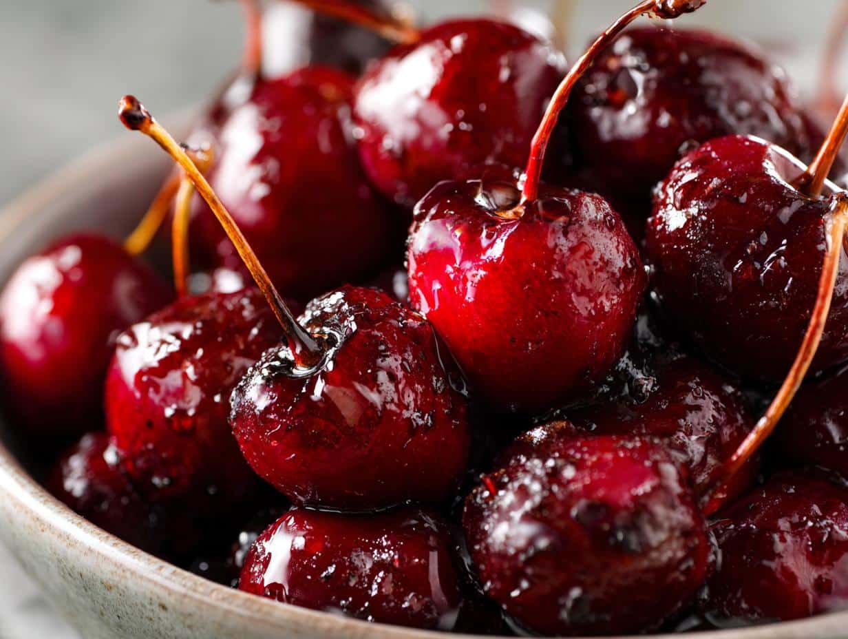 Cerises grillées au vinaigre balsamique