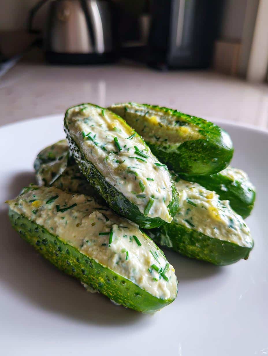 Cornichons farcis au fromage à la crème - detail 1