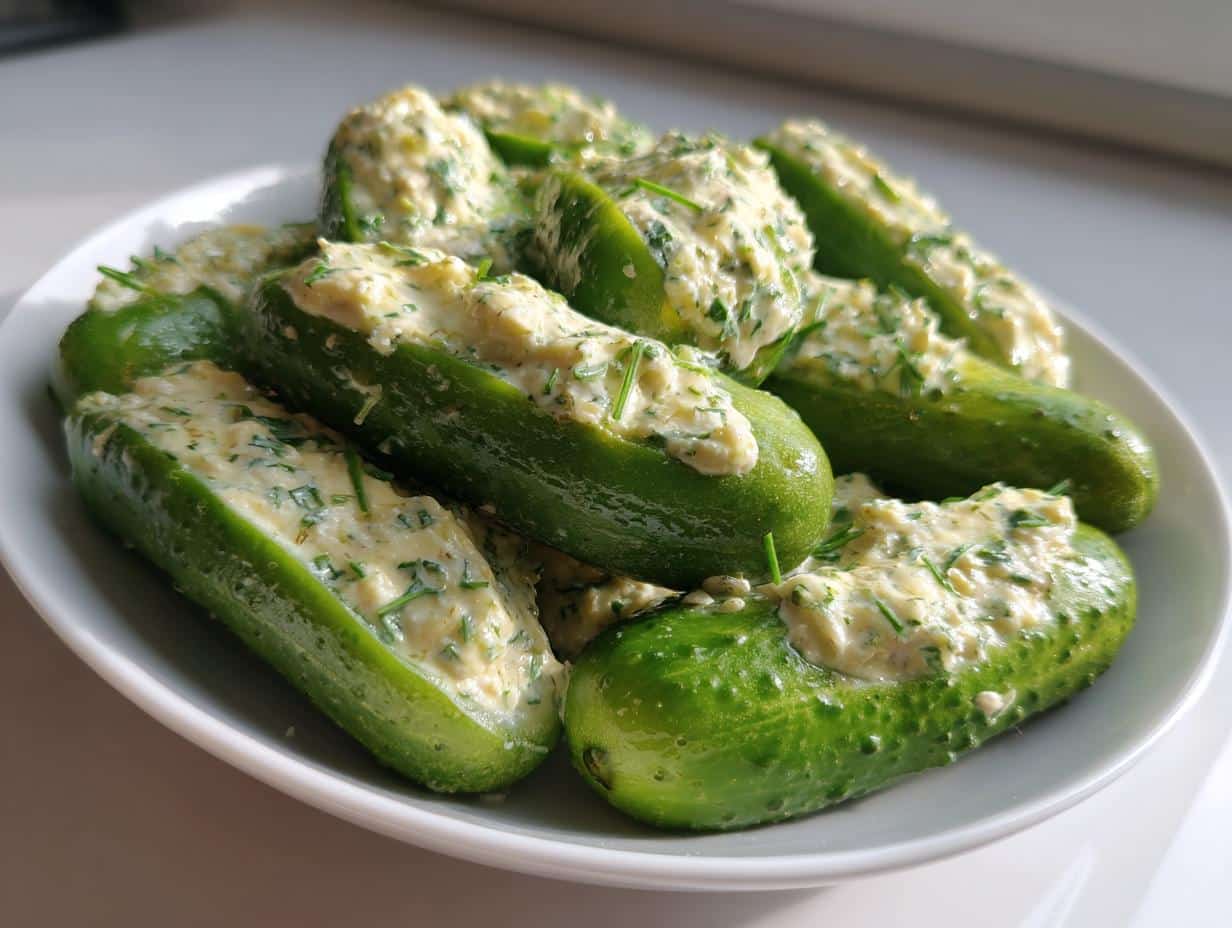 Cornichons farcis au fromage à la crème