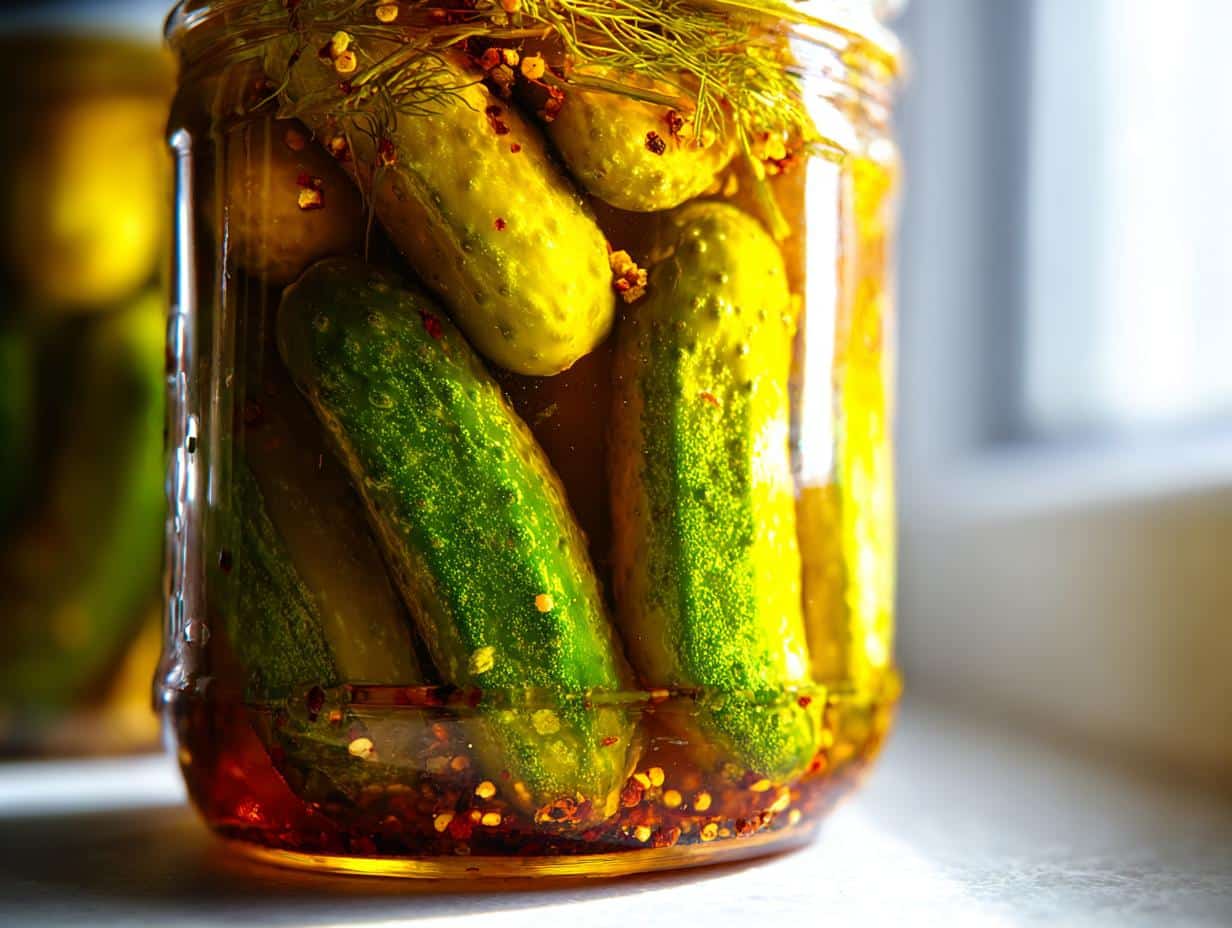 Cornichons marinés au miel épicé