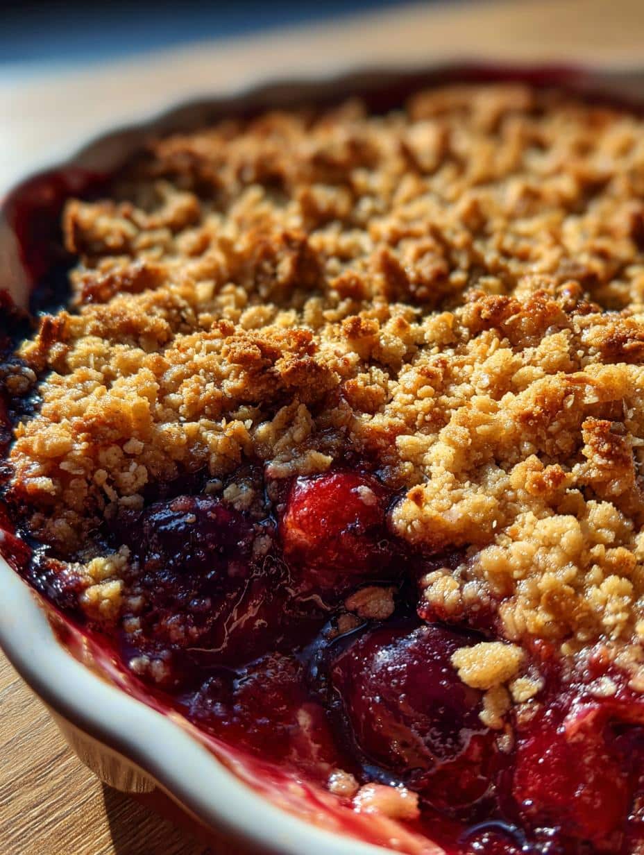 Crumble aux cerises et flocons d'avoine - detail 1