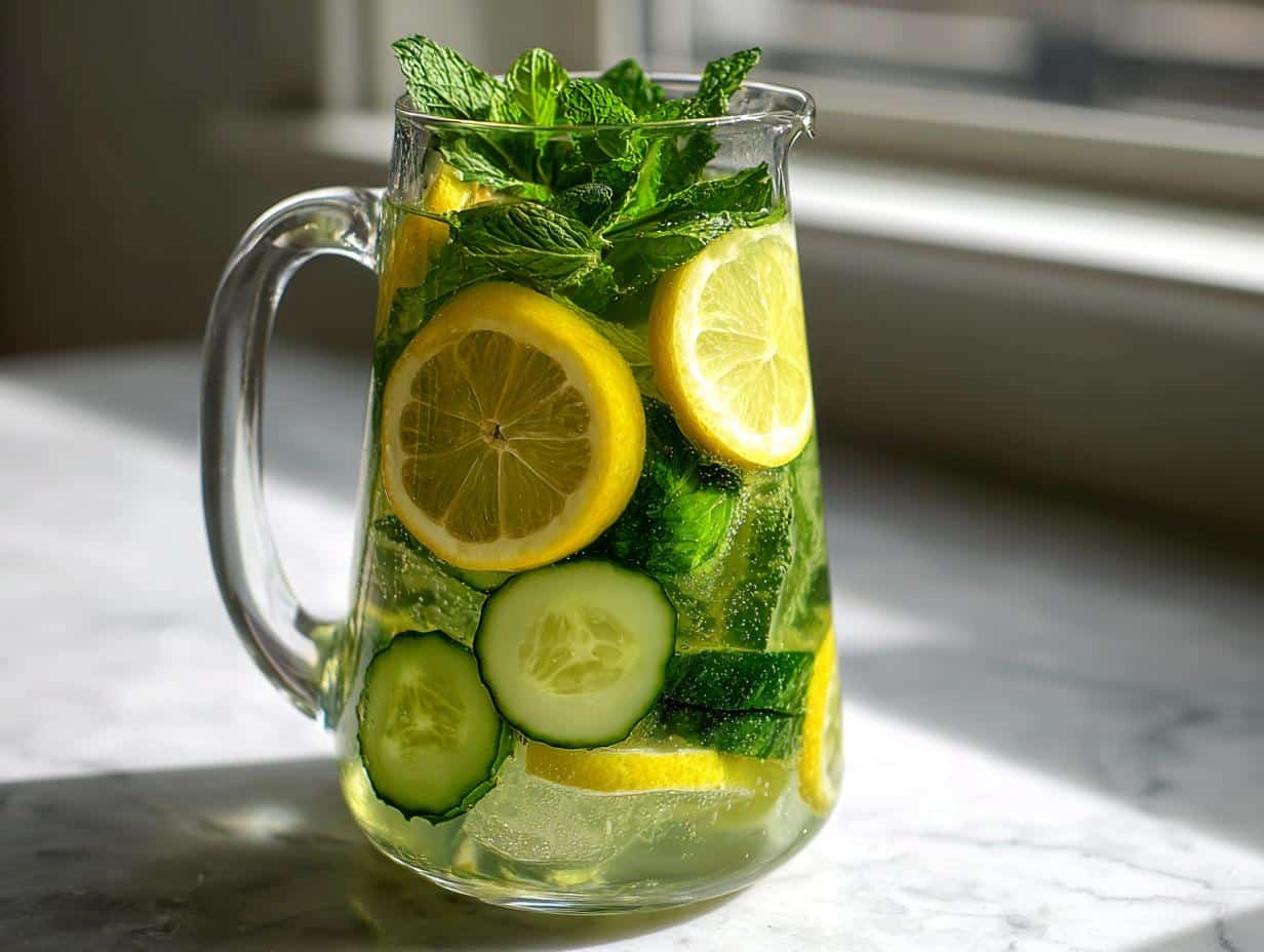 Eau détox concombre-citron-menthe