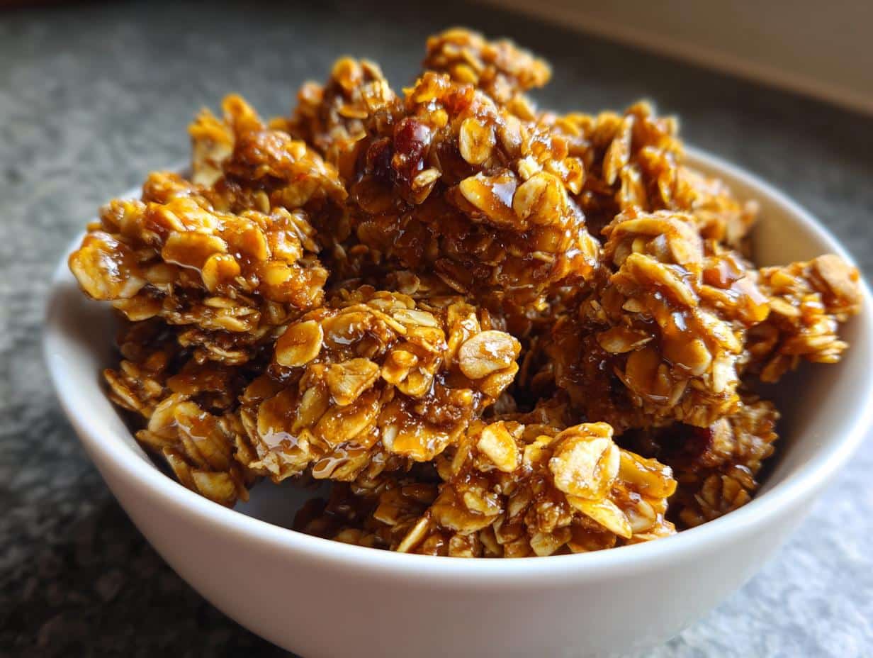 Granola en grappes caramélisées