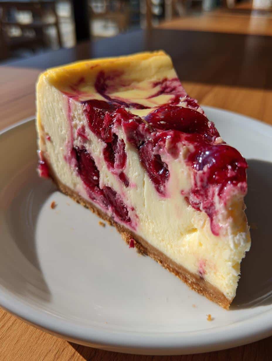Gâteau au fromage marbré aux cerises - detail 1