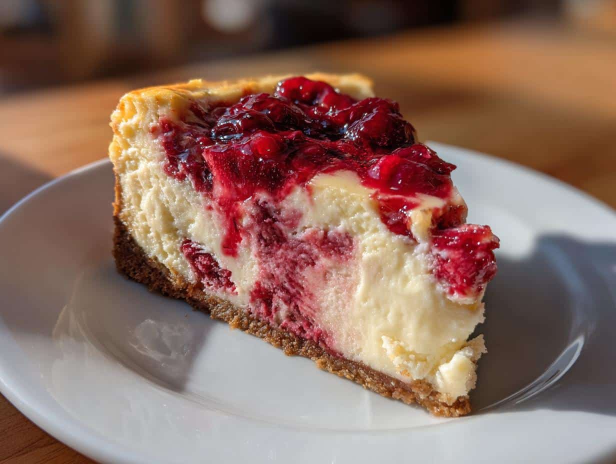 Gâteau au fromage marbré aux cerises