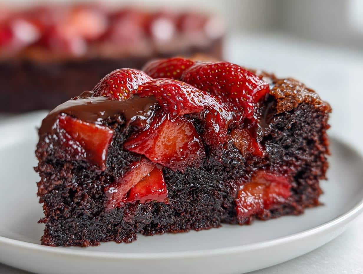Gâteau renversé Nutella-fraise