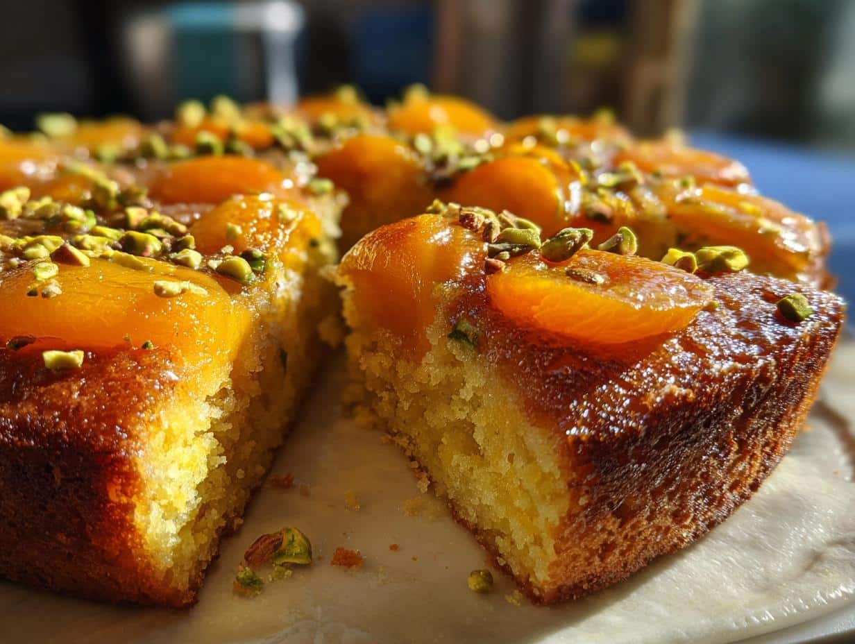 Gâteau renversé abricot-pistache