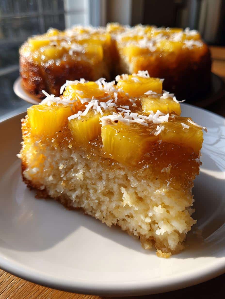 Gâteau renversé ananas-coco - detail 1