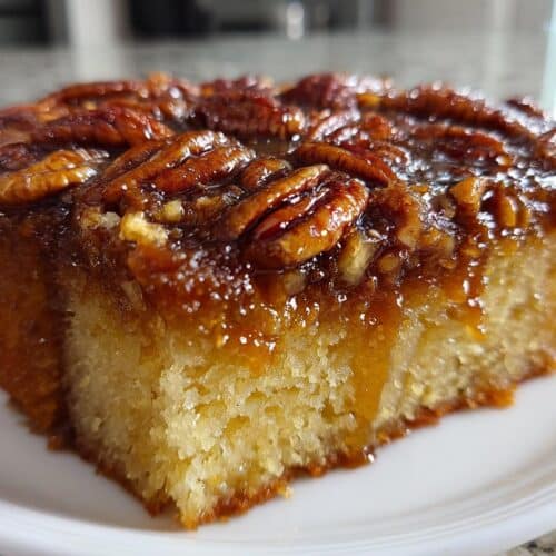Gâteau renversé caramel-noix de pécan