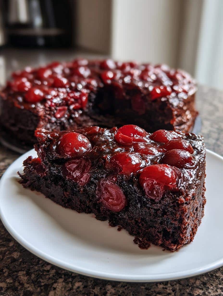 Gâteau renversé chocolat-cerise - detail 1