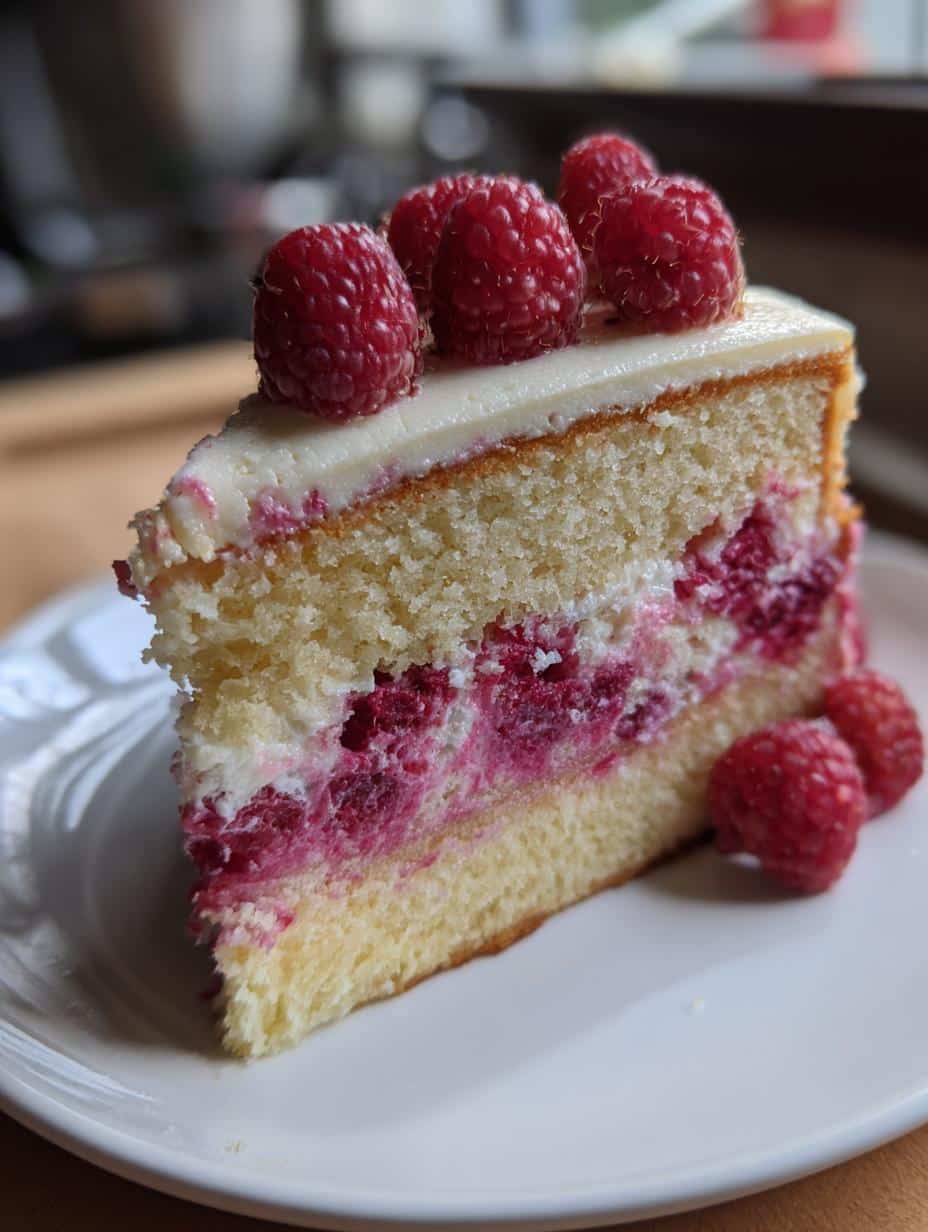 Gâteau renversé framboise-chocolat blanc - detail 1