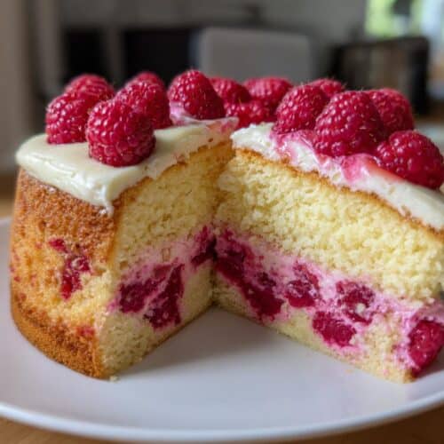 Gâteau renversé framboise-chocolat blanc