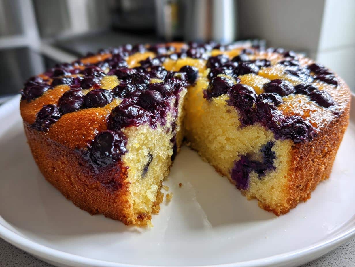 Gâteau renversé myrtilles-citron