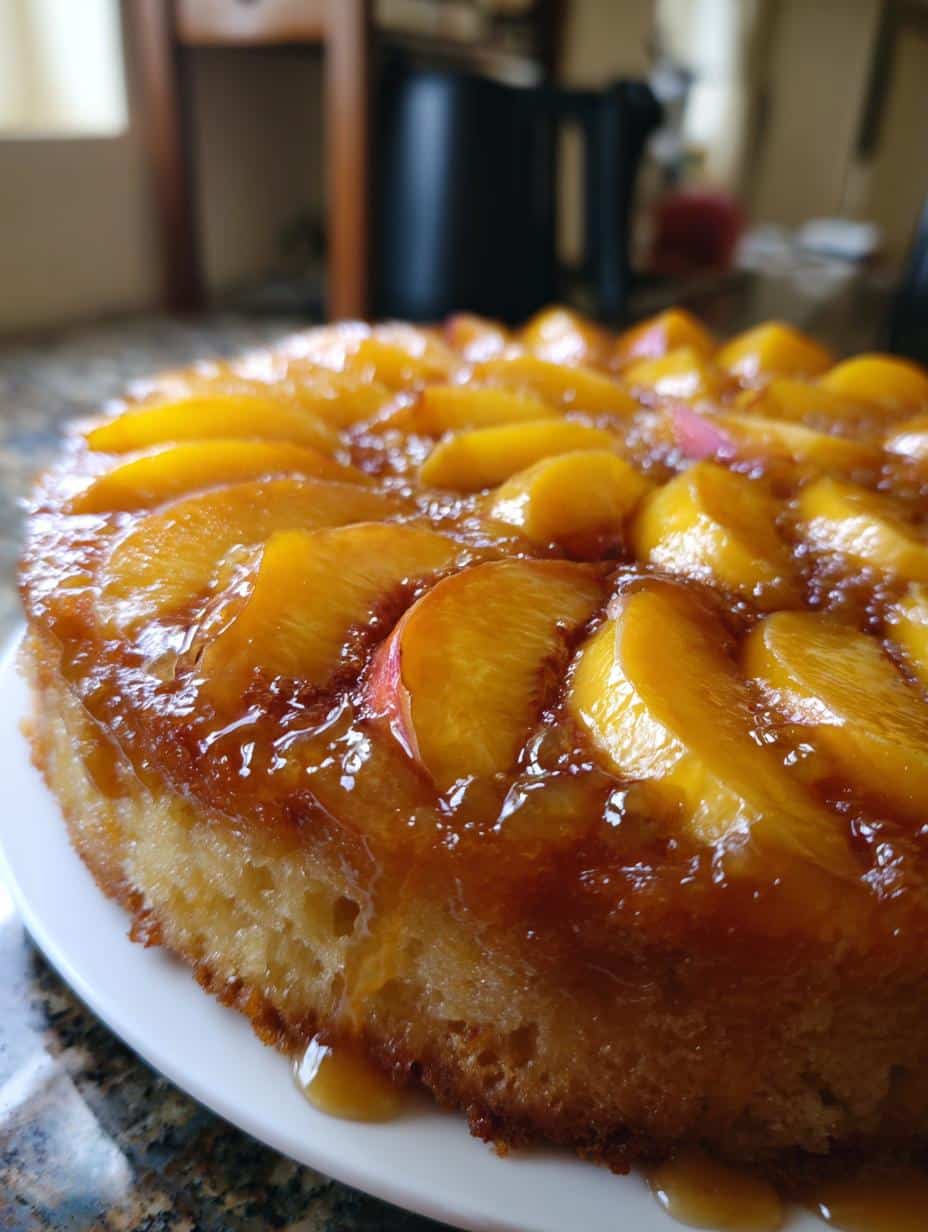 Gâteau renversé pêche-amande - detail 1
