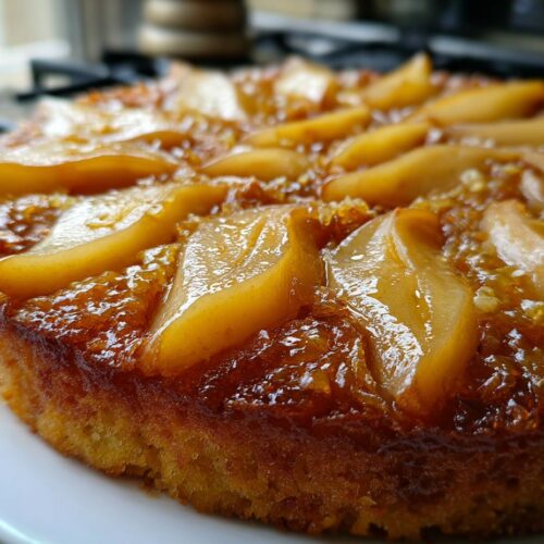 Gâteau renversé poire-gingembre