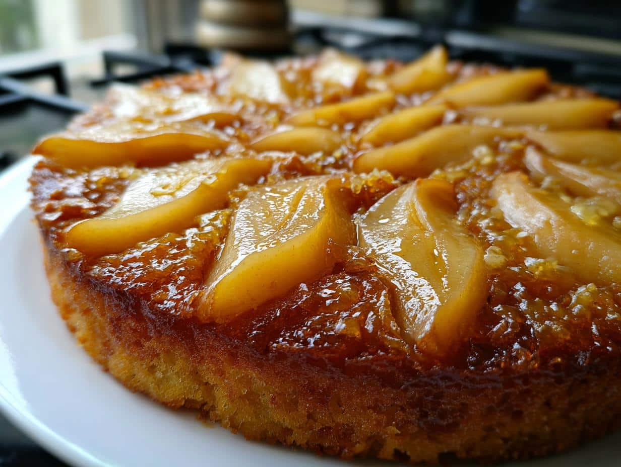Gâteau renversé poire-gingembre