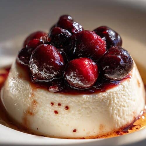 Panna cotta aux cerises noires