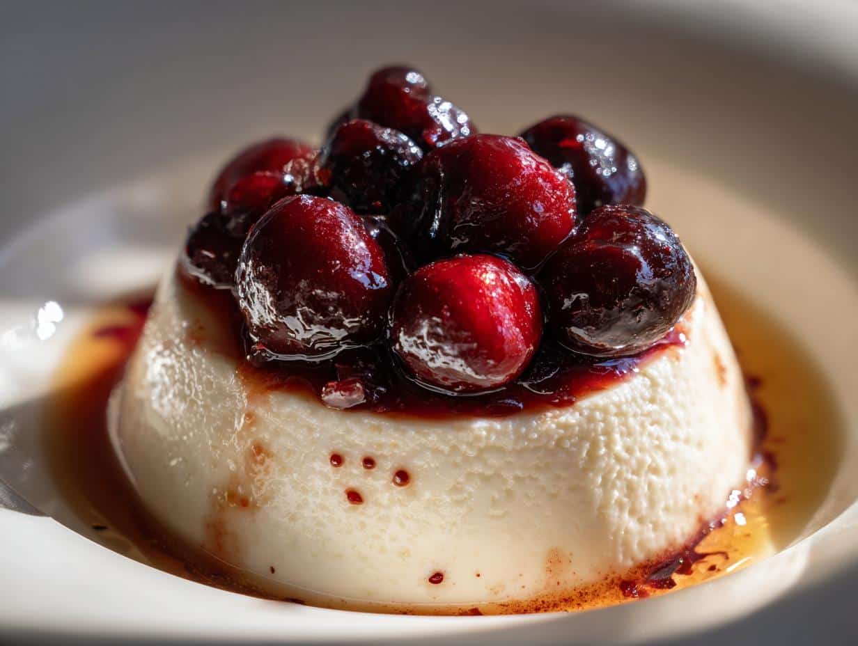 Panna cotta aux cerises noires